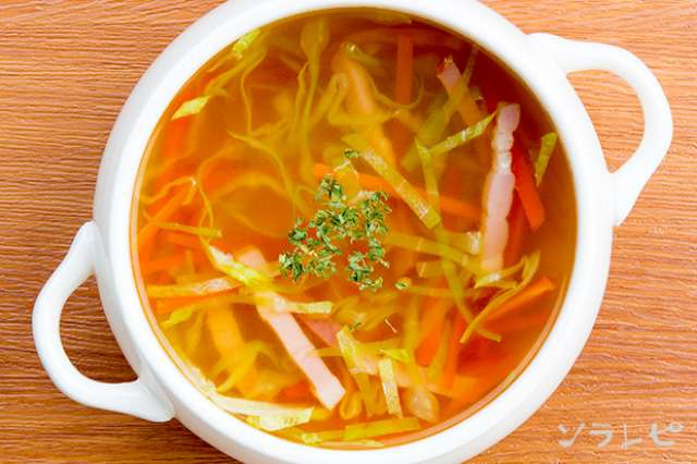 シンプル洋風スープキャベツとベーコンのスープのレシピ 健康レシピと献立のソラレピ