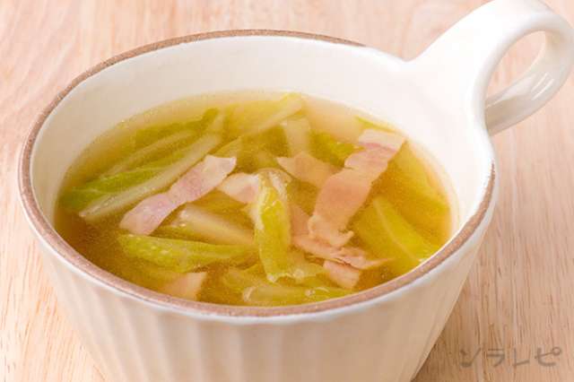 定番洋風スープ白菜とベーコンのスープのレシピ 健康レシピと献立のソラレピ