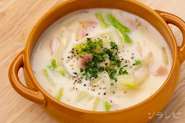 寒い冬にピッタリ白菜とベーコンのクリームスープのレシピ 健康レシピと献立のソラレピ