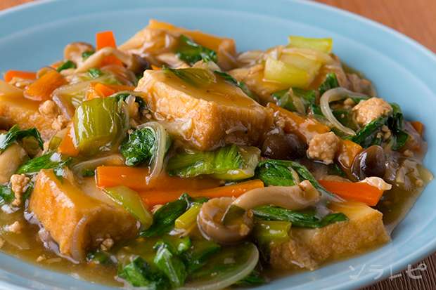 厚揚げとチンゲン菜の旨煮