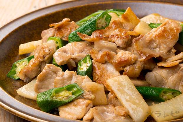 豚肉と長芋のオクラの炒め物