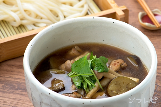 鶏と茄子のつけうどん