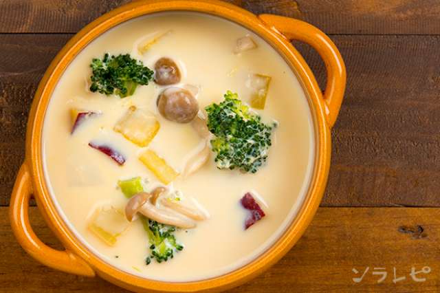 おいもほっこり野菜ごろごろ豆乳スープのレシピ ソラレピ