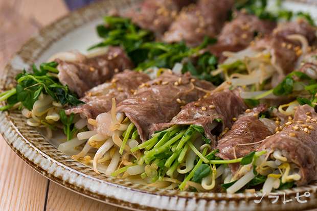 豆苗ともやしの肉巻き