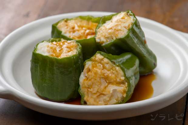 ピーマンのれんこん肉詰め