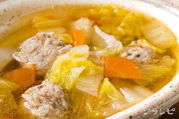 れんこん鶏団子の野菜スープ煮