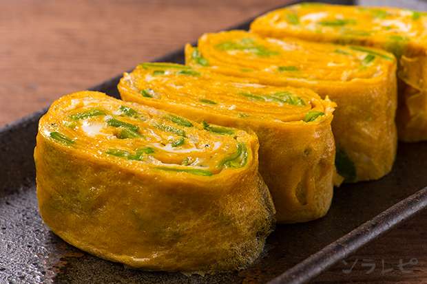 絹さやの卵焼き