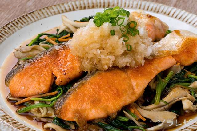 野菜たっぷり鮭と野菜の揚げ出し風のレシピ 健康レシピと献立のソラレピ