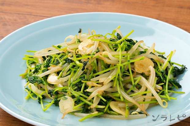 もやしと豆苗のガーリック炒め