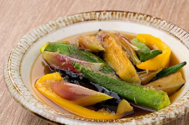 夏野菜たっぷり夏野菜の焼き浸しのレシピ 健康レシピと献立のソラレピ 夏野菜たっぷり夏野菜の焼き浸しのレシピ 健康レシピと献立のソラレピ