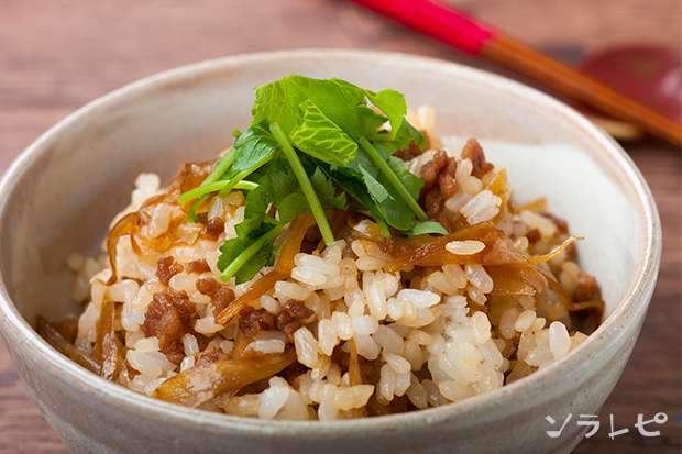 ゴボウとそぼろの混ぜご飯
