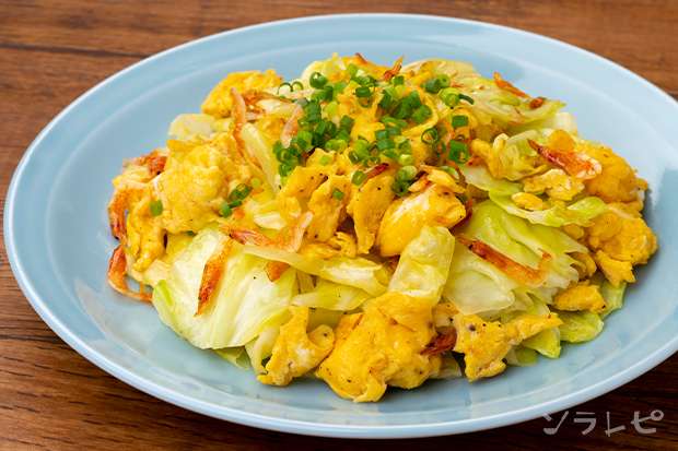 キャベツと桜エビの卵炒め