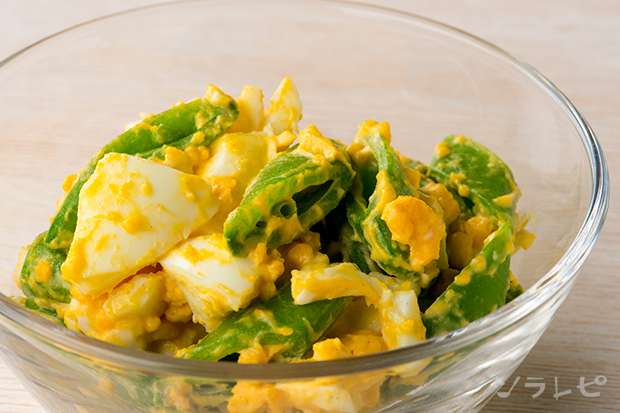 スナップエンドウと卵のマスタードサラダ