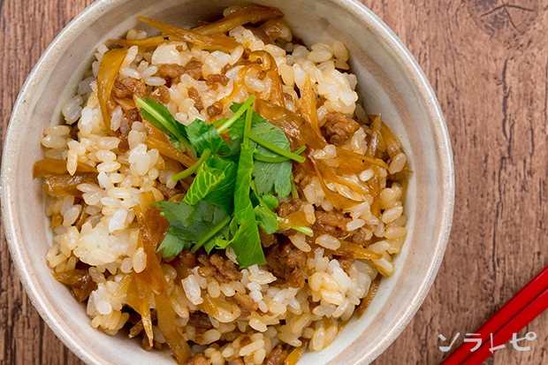 ゴボウとそぼろの混ぜご飯