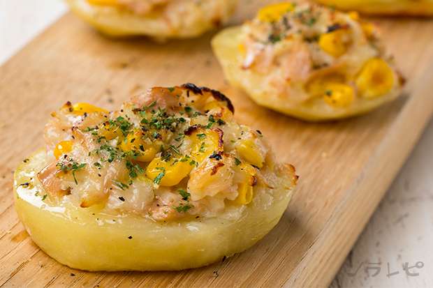 じゃがいものコーンツナマヨ焼き