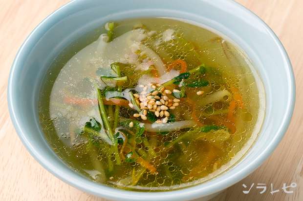 もやしと豆苗のスープ